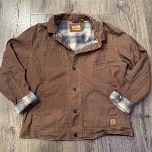 RedHead Ranch Brown Shirt Jacket with Plaid Interior men size XXL 100% cotton